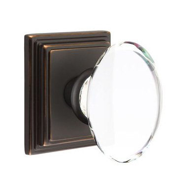 Hampton Privacy Door Knob and Wilshire Rose with Concealed Screws in Oil Rubbed Bronze