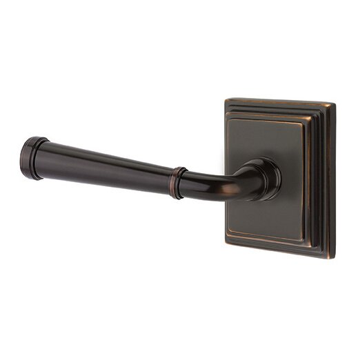 Privacy Left Handed Merrimack Lever With Wilshire Rose in Oil Rubbed Bronze