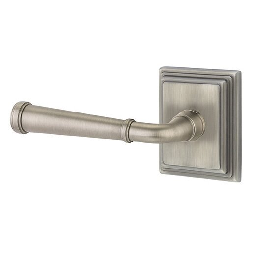 Privacy Left Handed Merrimack Lever With Wilshire Rose in Pewter