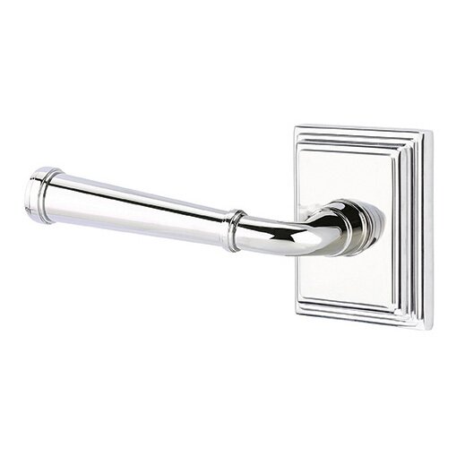 Privacy Left Handed Merrimack Lever With Wilshire Rose in Polished Chrome