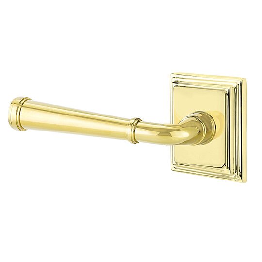 Privacy Left Handed Merrimack Lever With Wilshire Rose in Unlacquered Brass