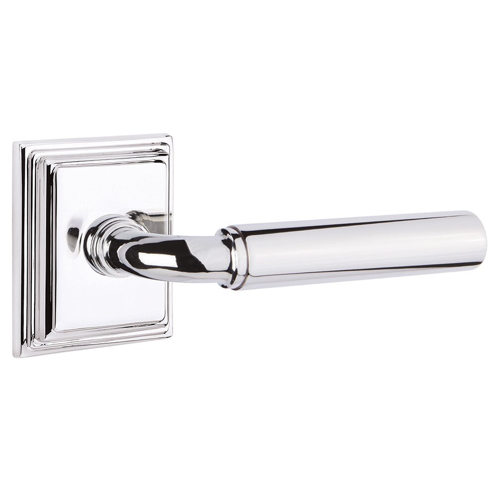 Privacy Right Handed Manning Door Lever With Wilshire Rose in Polished Chrome