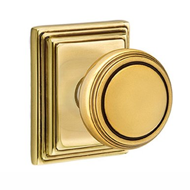 Privacy Norwich Door Knob With Wilshire Rose in French Antique Brass