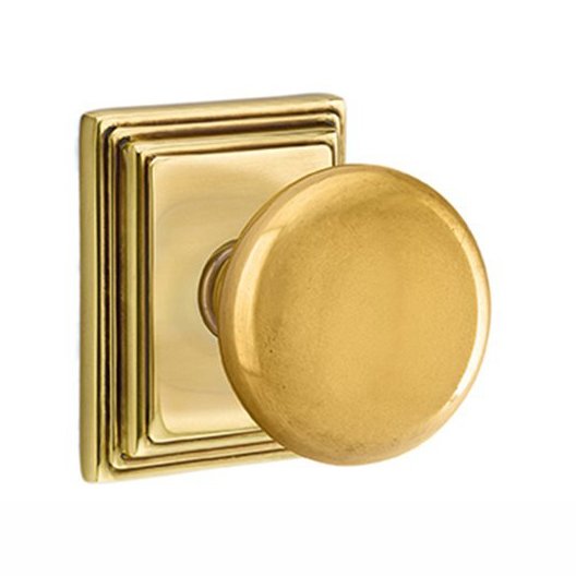 Privacy Providence Door Knob With Wilshire Rose in French Antique Brass