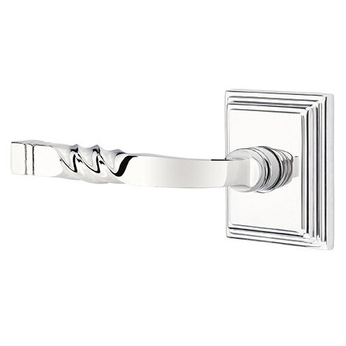 Privacy Left Handed Sante Fe Lever With Wilshire Rose in Polished Chrome
