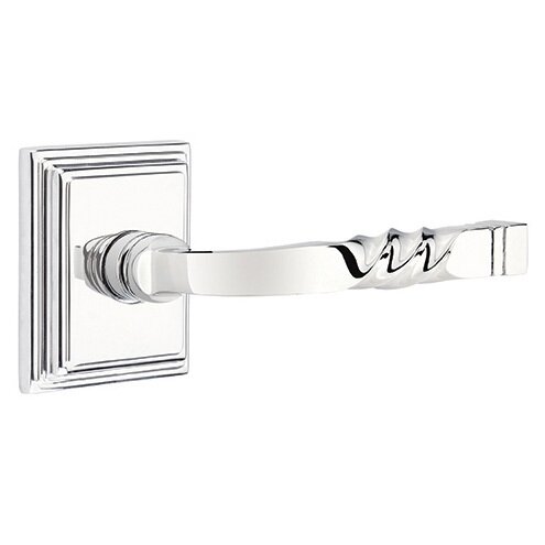 Privacy Right Handed Sante Fe Lever With Wilshire Rose in Polished Chrome