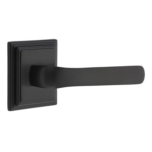 Privacy Spencer Right Handed Lever with Wilshire Rose in Flat Black