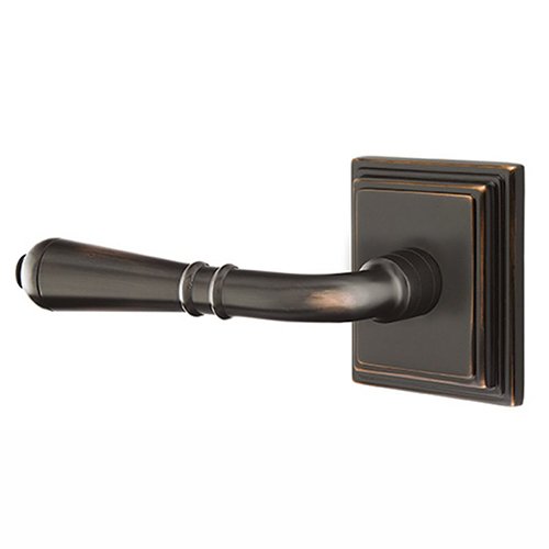 Privacy Left Handed Turino Door Lever With Wilshire Rose in Oil Rubbed Bronze