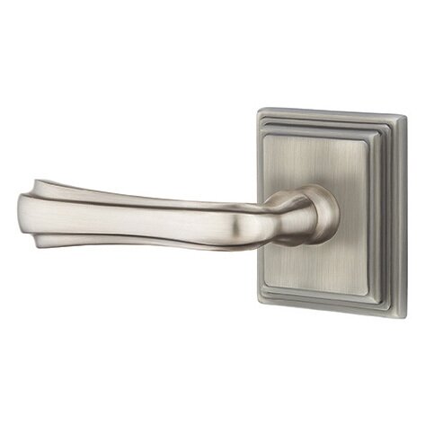 Privacy Left Handed Wembley Lever With Wilshire Rose in Pewter