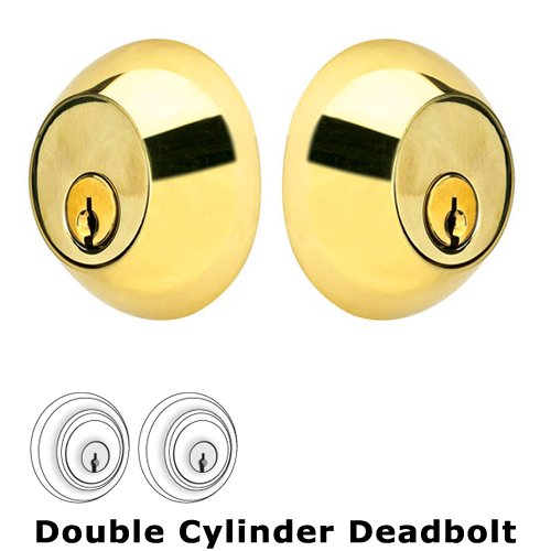 Regular Double Cylinder Deadbolt in Unlacquered Brass