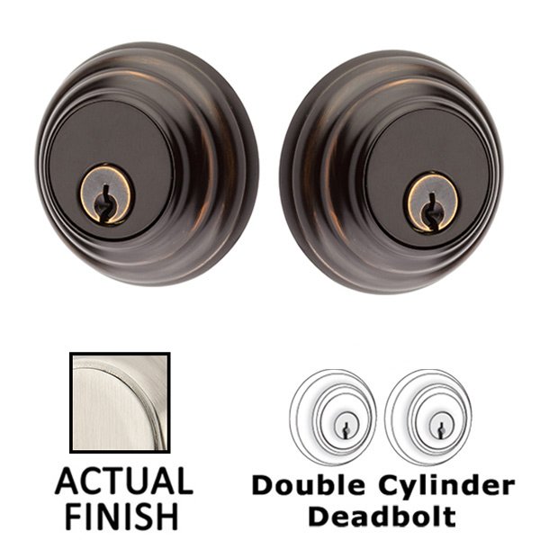 Low Profile Double Cylinder Deadbolt in Satin Nickel