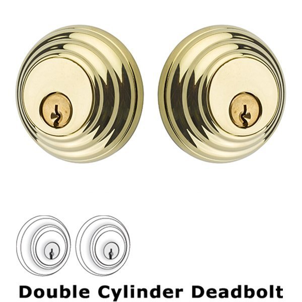 Low Profile Double Cylinder Deadbolt in Polished Brass