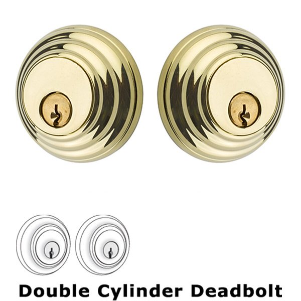 Low Profile Double Cylinder Deadbolt in Unlacquered Brass