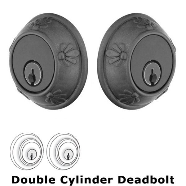Tuscany Double Cylinder Deadbolt in Flat Black Bronze