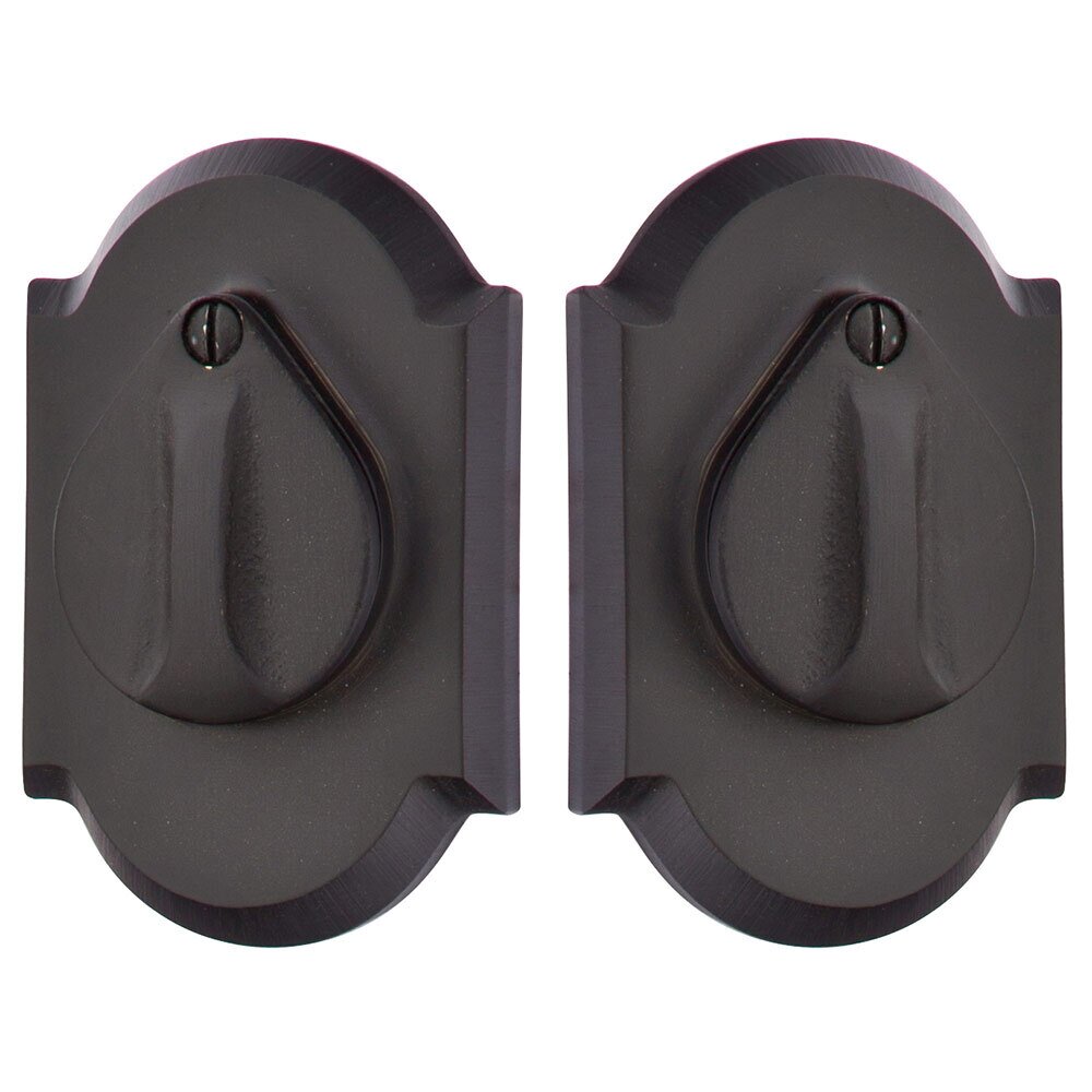 #1 Plate and Flap Double Cylinder Deadbolt in Flat Black Bronze