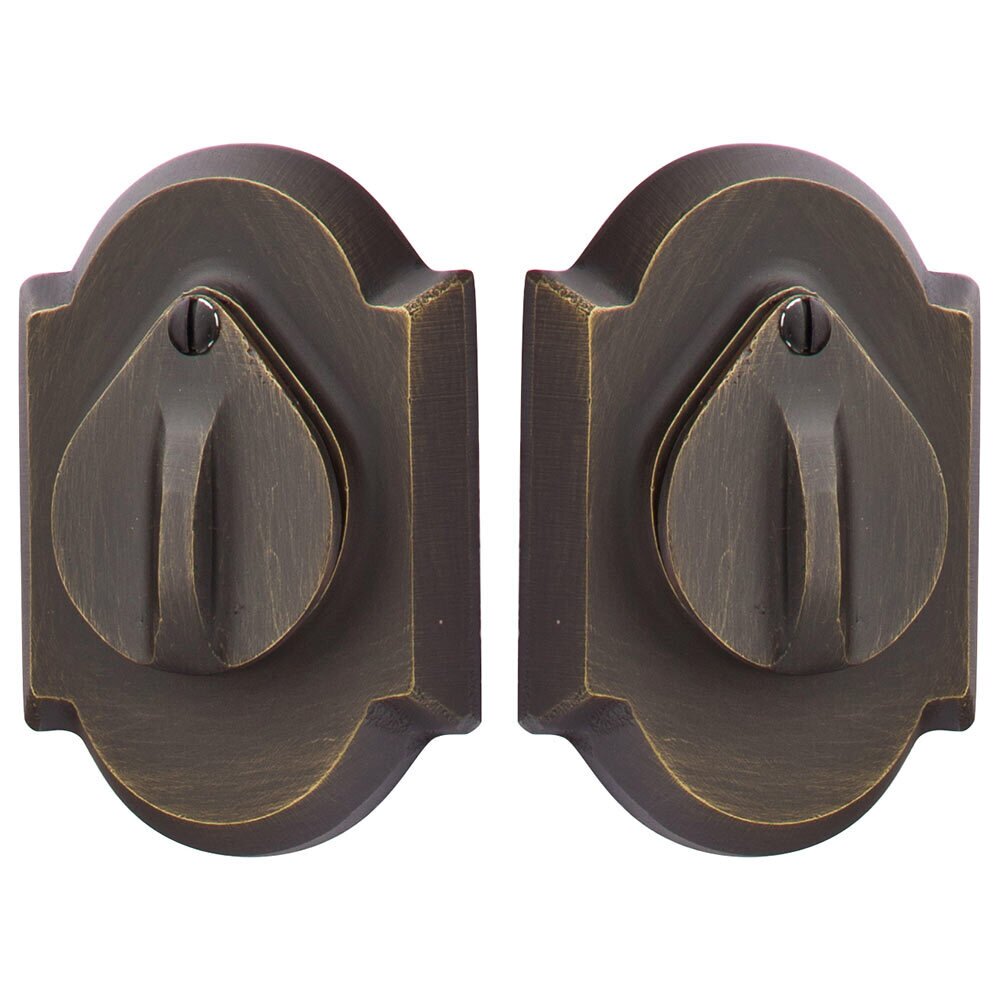 #1 Plate and Flap Double Cylinder Deadbolt in Medium Bronze