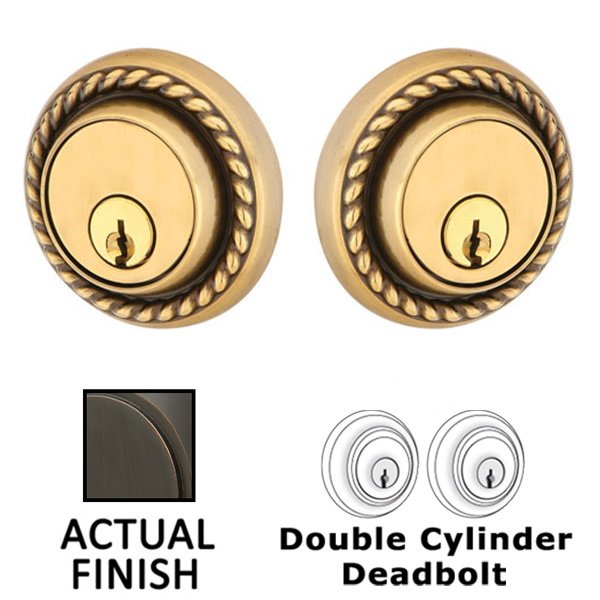 Rope Double Cylinder Deadbolt in Oil Rubbed Bronze