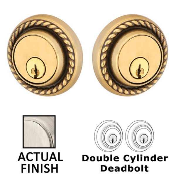 Rope Double Cylinder Deadbolt in Satin Nickel