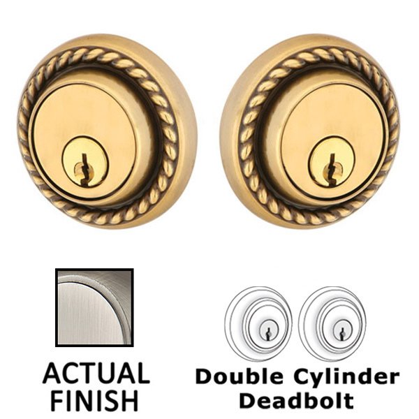 Rope Double Cylinder Deadbolt in Pewter