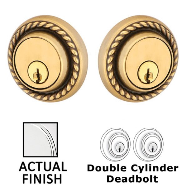 Rope Double Cylinder Deadbolt in Polished Chrome