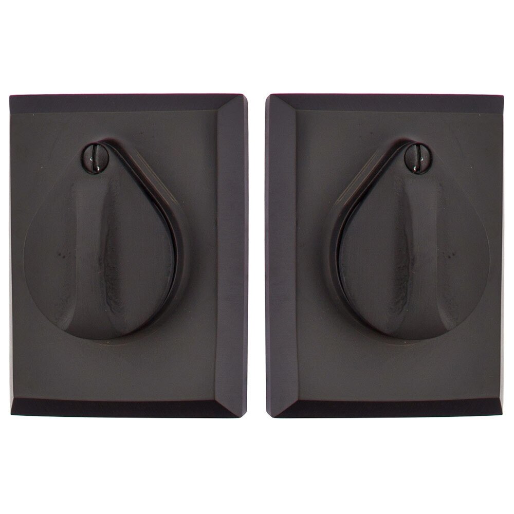 #3 Plate and Flap Double Cylinder Deadbolt in Flat Black Bronze