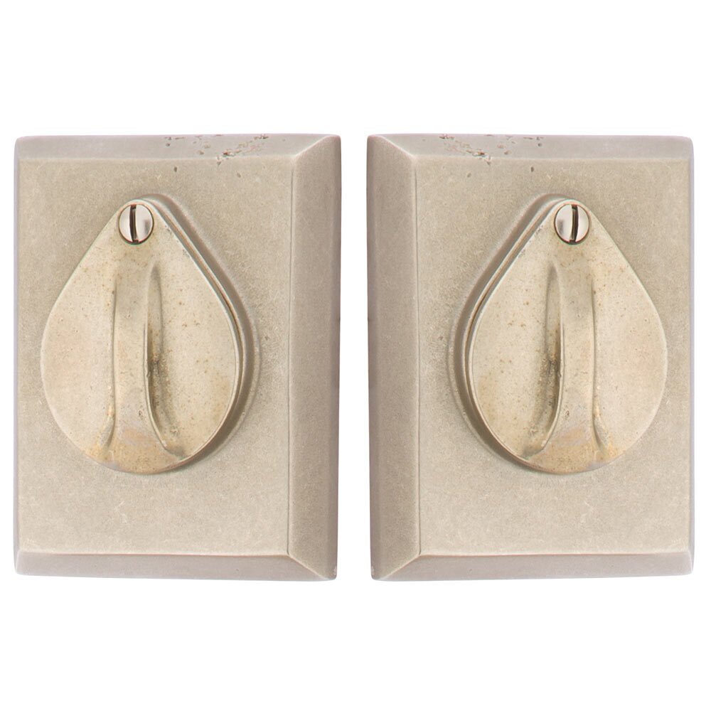#3 Plate and Flap Double Cylinder Deadbolt in Tumbled White Bronze
