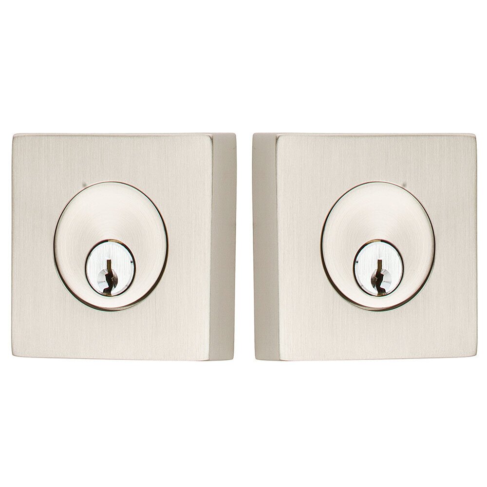 Square Double Cylinder Deadbolt in Satin Nickel