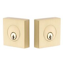 Square Double Cylinder Deadbolt in Satin Brass