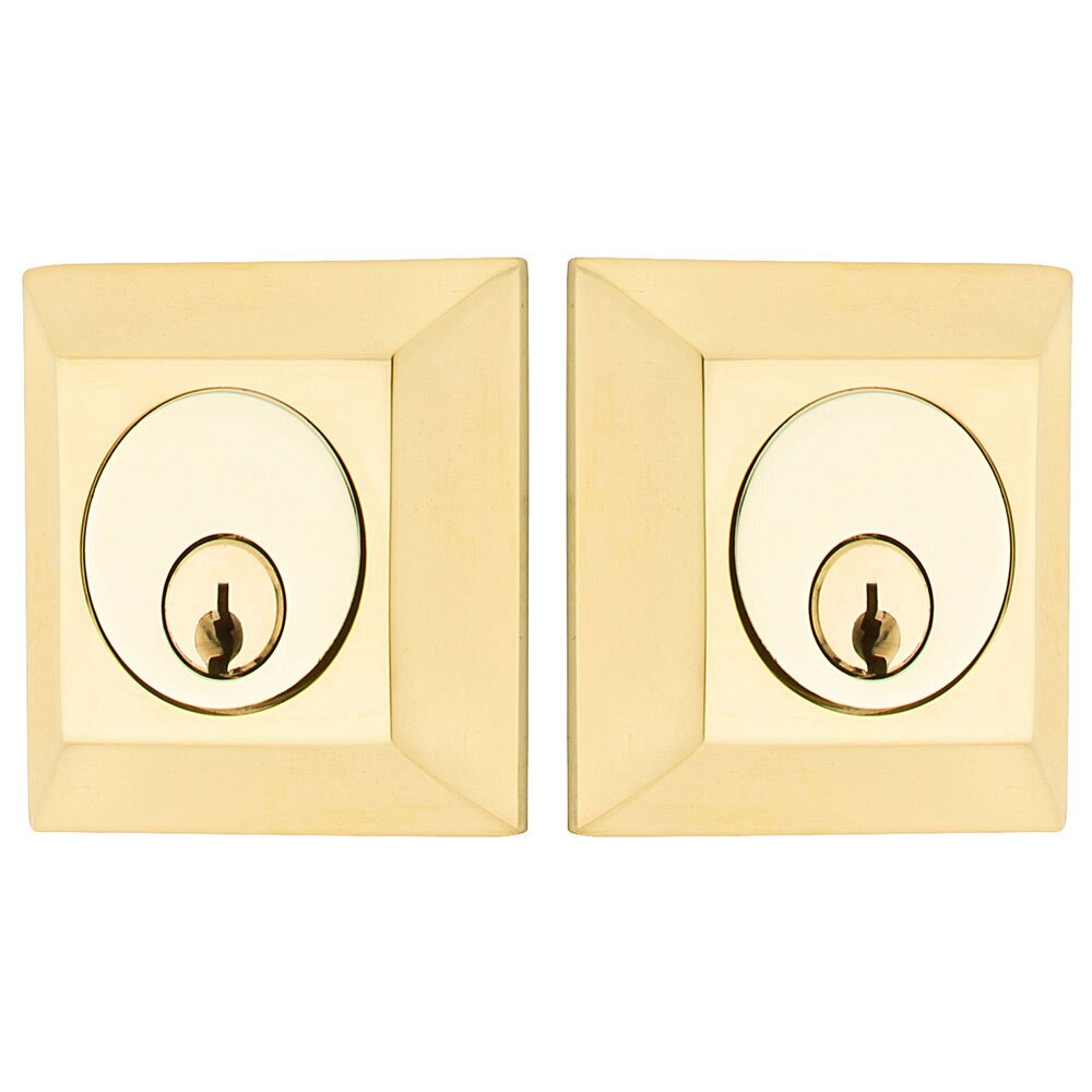 Quincy Double Cylinder Deadbolt in Polished Brass