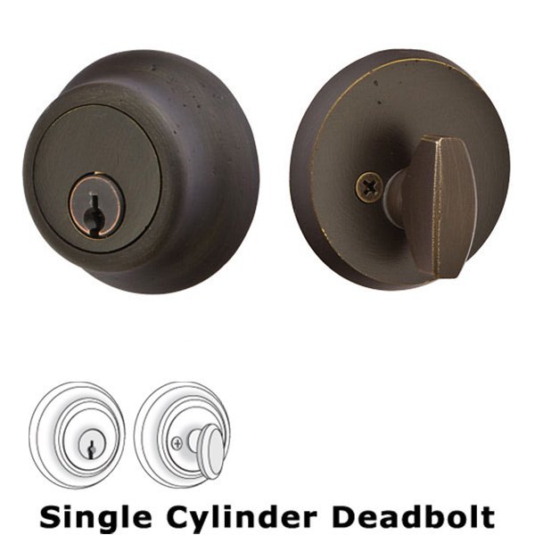 Regular Single Cylinder Deadbolt in Medium Bronze