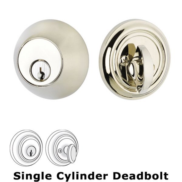 Regular Single Cylinder Deadbolt in Polished Nickel
