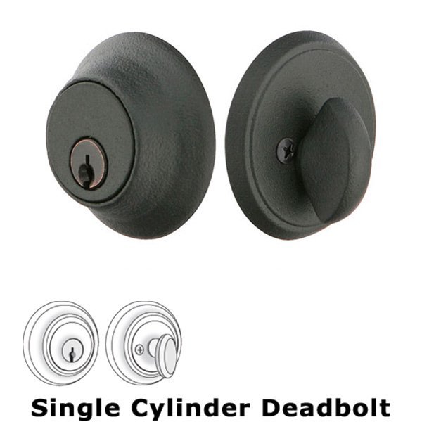 Wrought Steel #2 Single Cylinder Deadbolt in Flat Black Steel