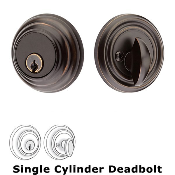 Low Profile Single Cylinder Deadbolt in Oil Rubbed Bronze