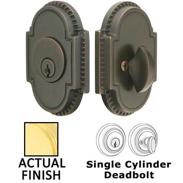 Knoxville Single Cylinder Deadbolt in Unlacquered Brass