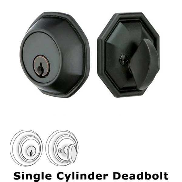 Octagon Single Cylinder Deadbolt in Flat Black Bronze