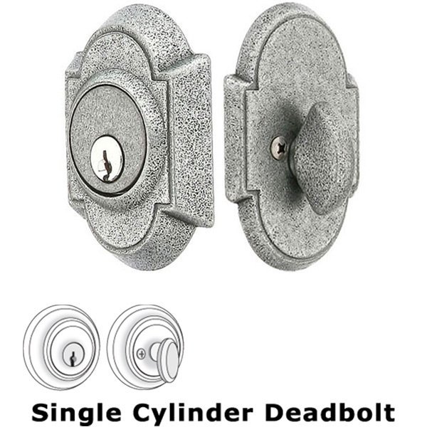 Wrought Steel #1 Single Cylinder Deadbolt in Satin Steel