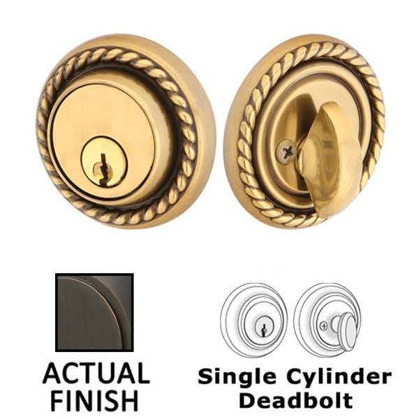 Rope Single Cylinder Deadbolt in Oil Rubbed Bronze