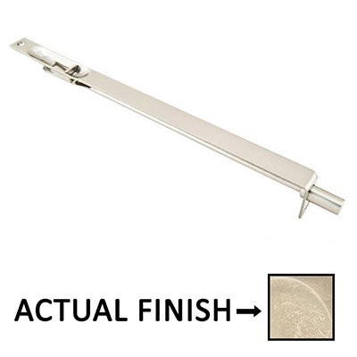 12" Flush Bolt with Square Corners in Tumbled White Bronze