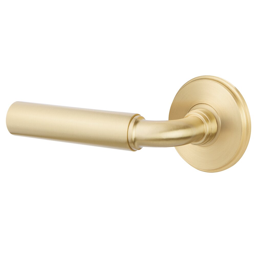 Single Dummy Left Handed Manning Door Lever With Watford Rose in Satin Brass