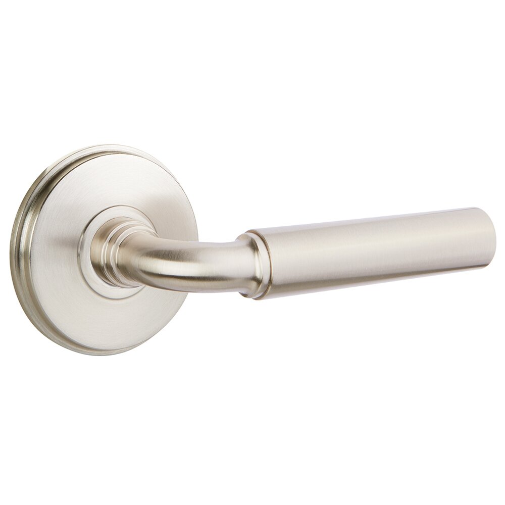 Double Dummy Right Handed Manning Door Lever With Watford Rose in Satin Nickel