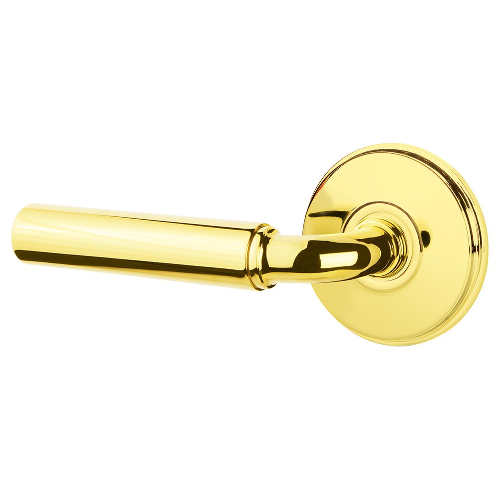 Double Dummy Left Handed Manning Door Lever With Watford Rose in Polished Brass