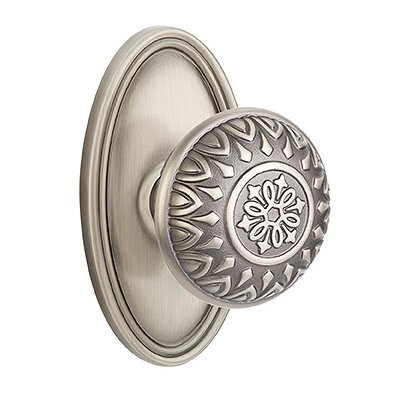 Single Dummy Lancaster Knob With Oval Rose in Pewter