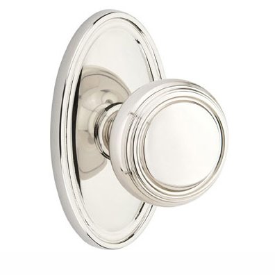 Single Dummy Norwich Door Knob With Oval Rose in Polished Nickel