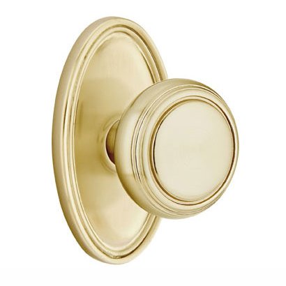 Single Dummy Norwich Door Knob With Oval Rose in Satin Brass