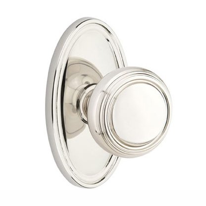 Double Dummy Norwich Door Knob With Oval Rose in Polished Nickel
