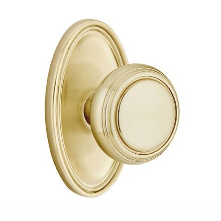 Double Dummy Norwich Door Knob With Oval Rose in Satin Brass