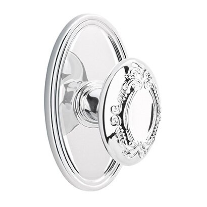 Double Dummy Victoria Knob With Oval Rose in Polished Chrome