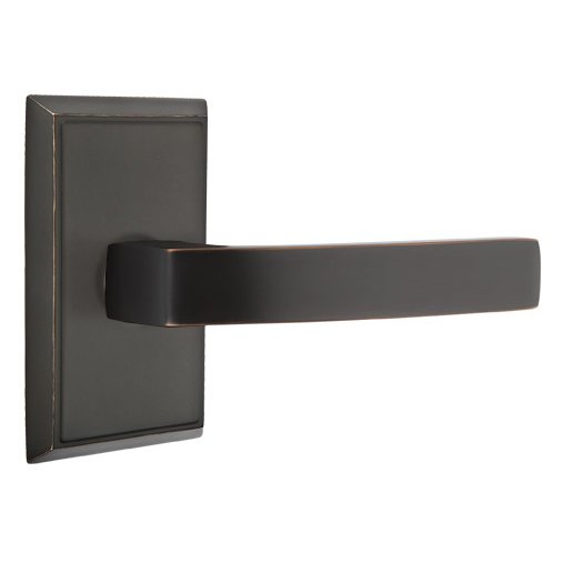 Single Dummy Breslin Right Handed Lever with Rectangular Rose in Oil Rubbed Bronze