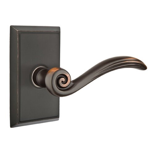 Double Dummy Elan Right Handed Lever With Rectangular Rose in Oil Rubbed Bronze