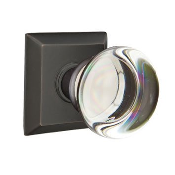 Single Dummy Providence Door Knob with Quincy Rose in Oil Rubbed Bronze